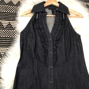 INC International Concepts Women's Embellished Denim Skirt Blue Size 18